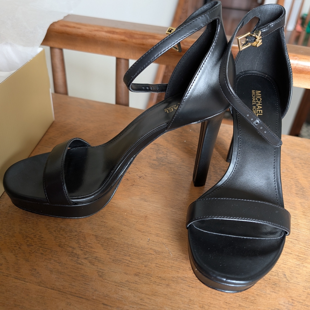 Michael Kors Black Stiletto Heels with Ankle Strap
